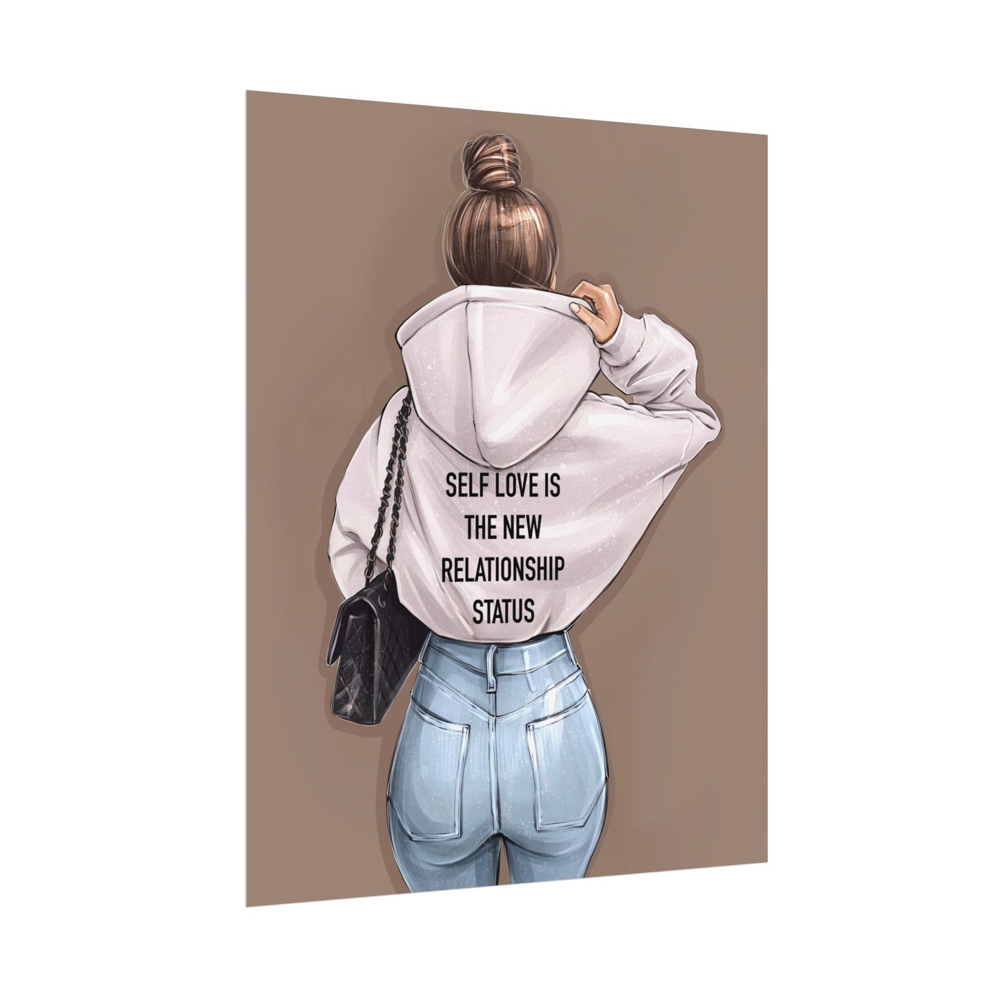 Self Love Is The New Relationship Status Art Print. Woman Wall Art.