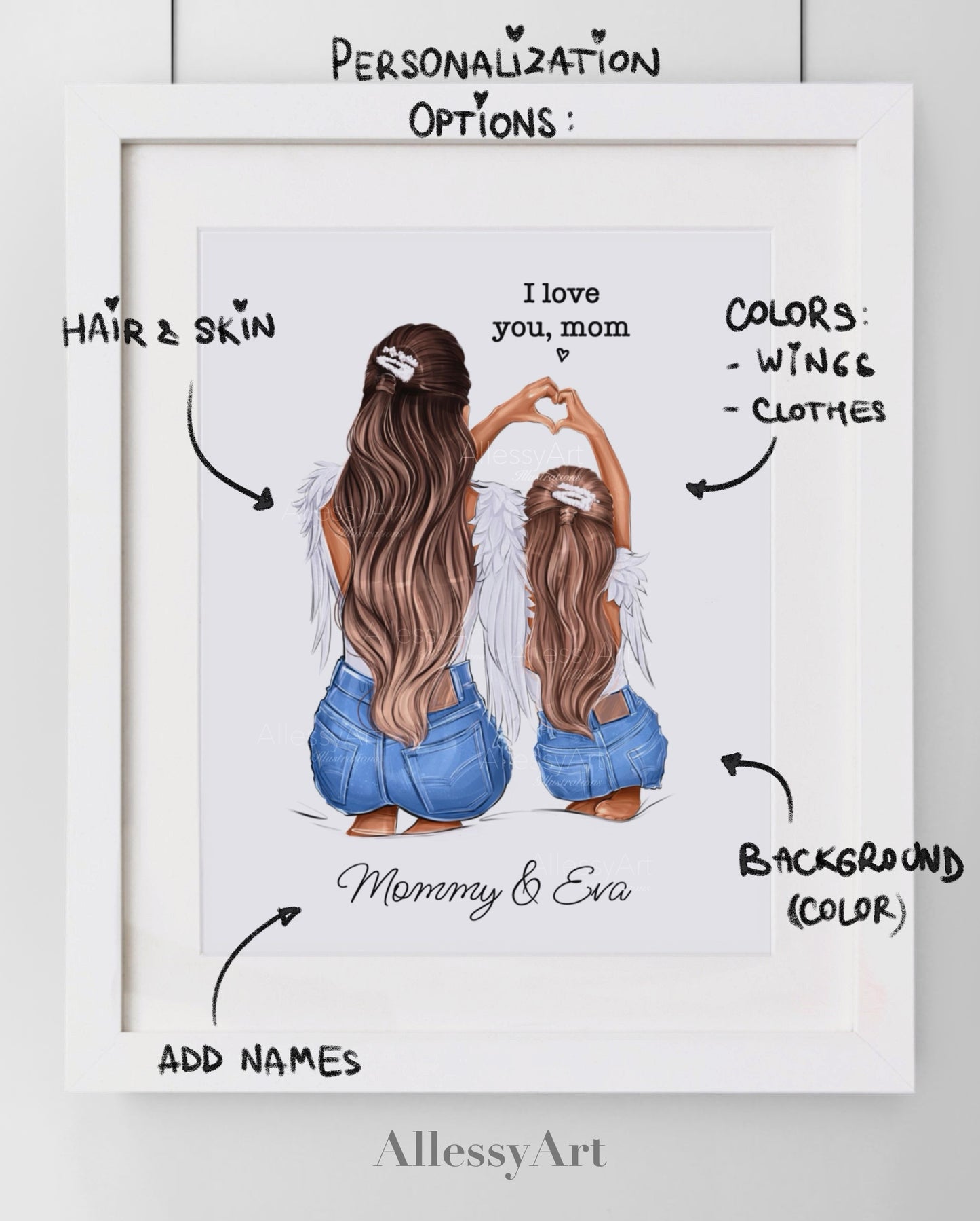 Semi-Custom Poster - I Love You Mom - Mom Life Prints