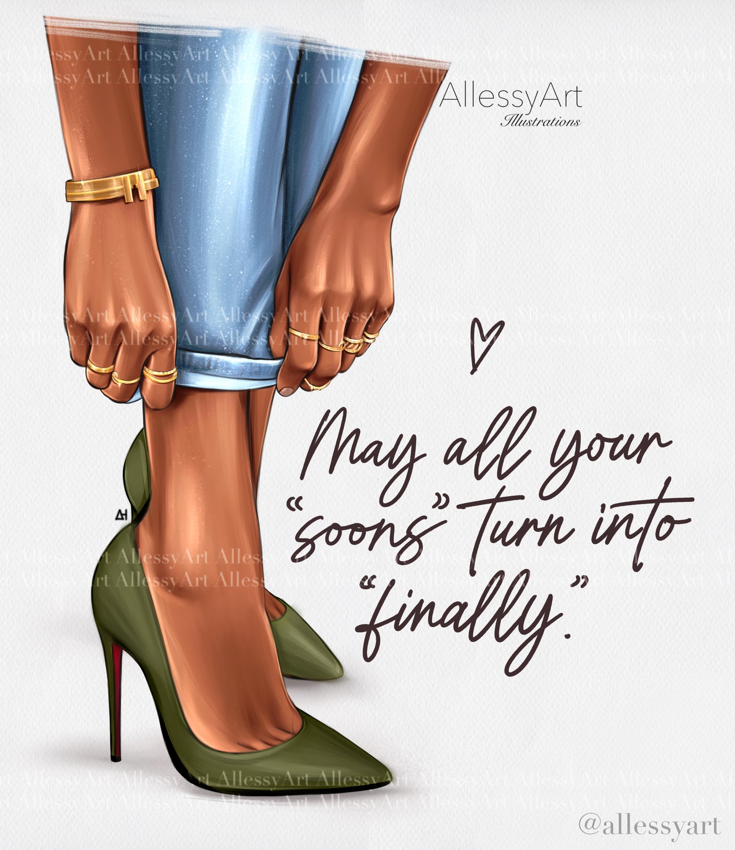 Rolled Poster. May All Your Soons Turn Into Finally - Green