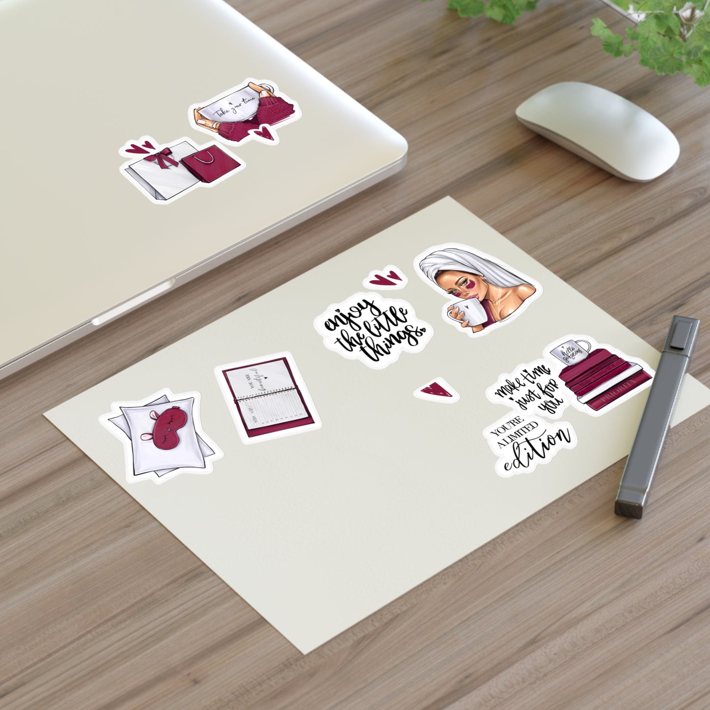 Sticker Sheets - Self-care, self-LOVE, self-Time stickers by AllessyArt