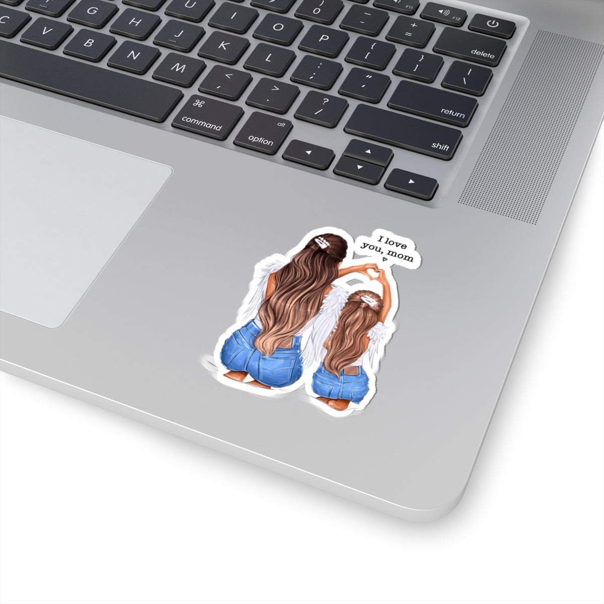 Heartfelt Mom & Daughter Kiss-Cut Stickers - 'I Love You, Mom'
