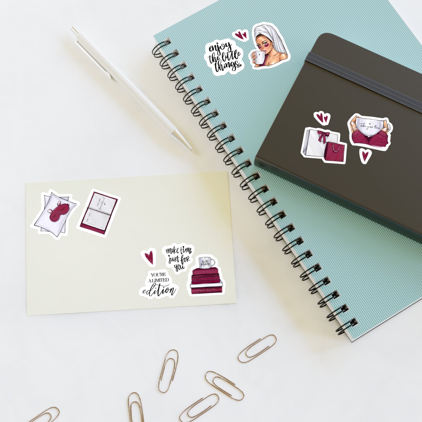 Sticker Sheets - Self-care, self-LOVE, self-Time stickers by AllessyArt