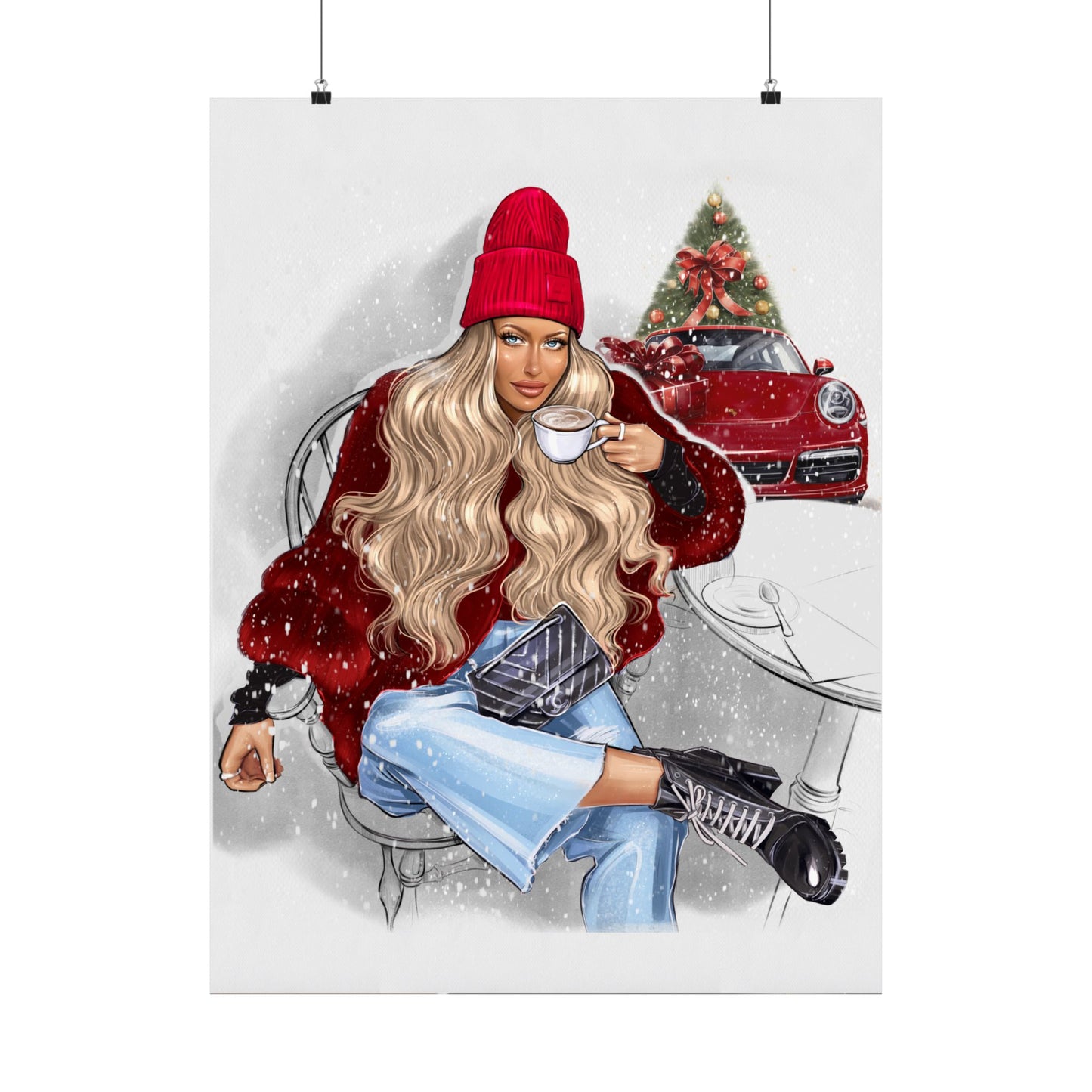 Poster - Christmas Girl, Coffee Lover, Dreams Come True