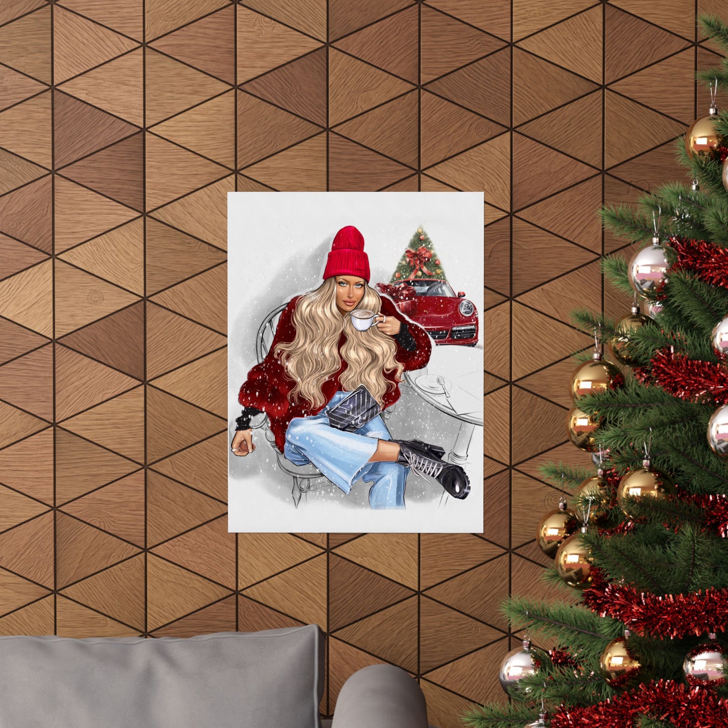 Poster - Christmas Girl, Coffee Lover, Dreams Come True