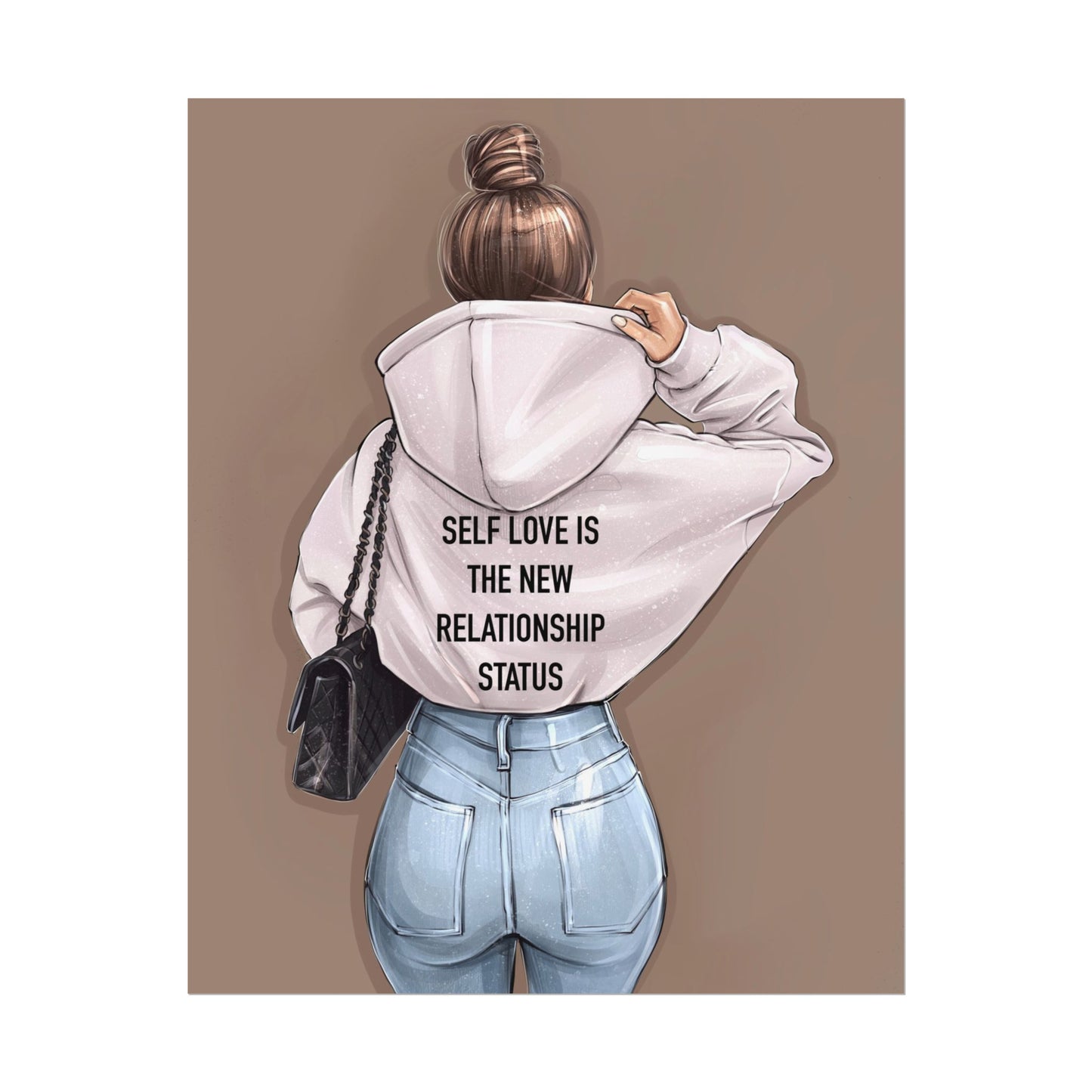 Self Love Is The New Relationship Status Art Print. Woman Wall Art.