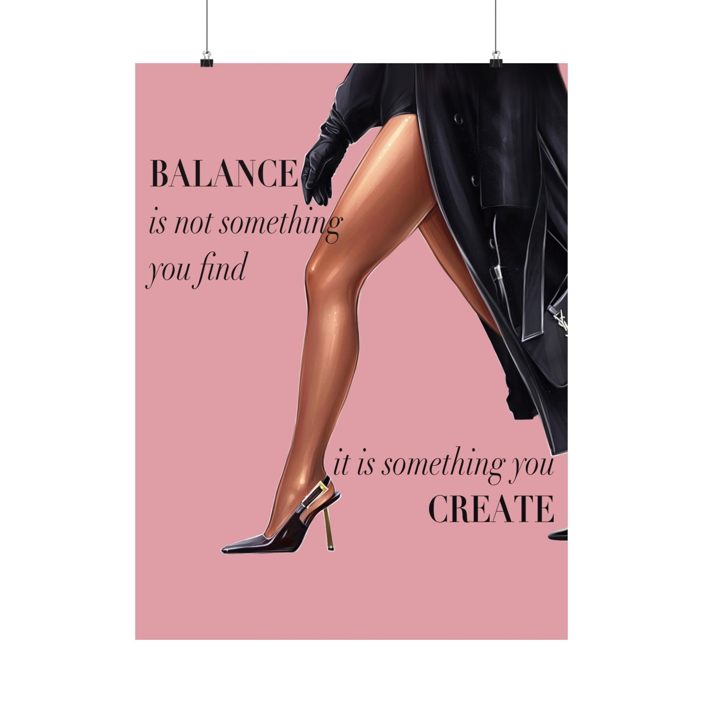 Pink Poster Balance Is Something You Create - Woman Poster Wall Art