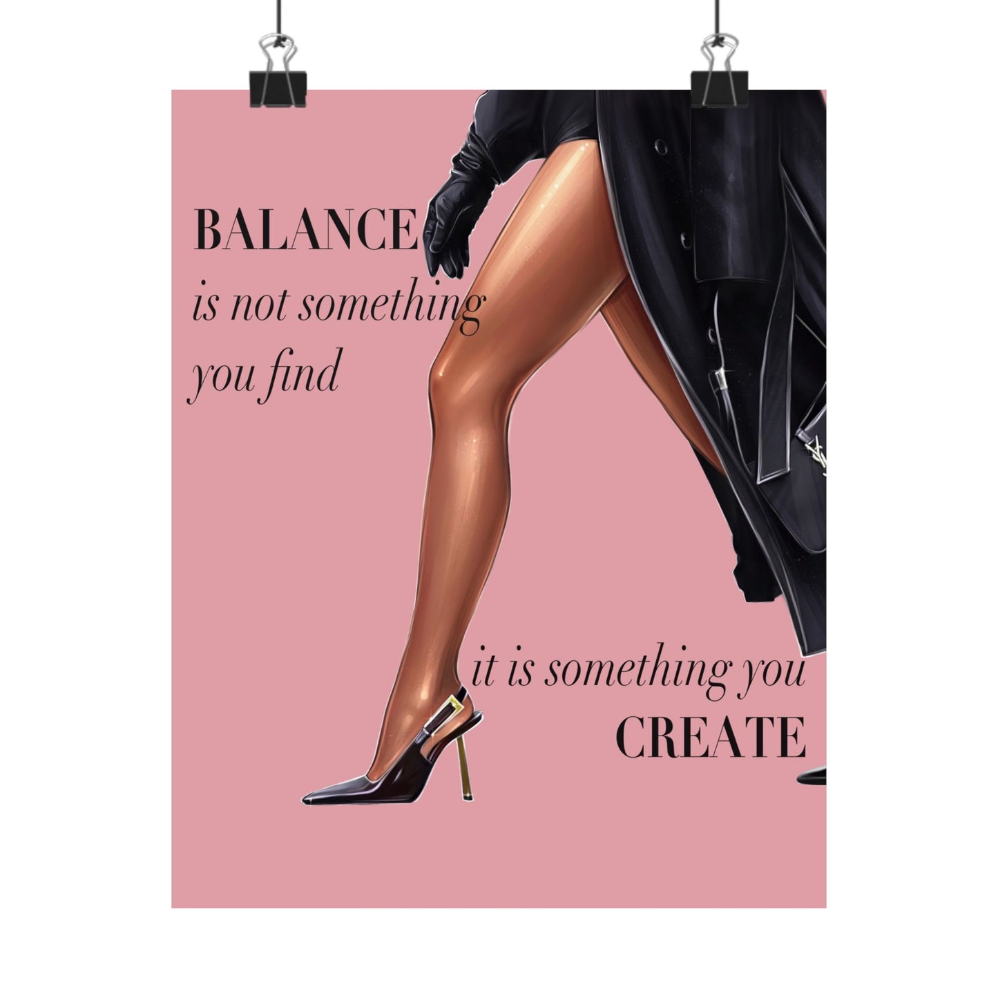 Pink Poster Balance Is Something You Create - Woman Poster Wall Art
