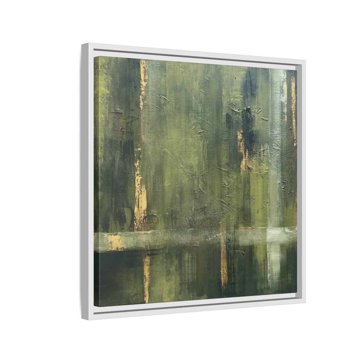 Abstract “Olive Green” Matte Canvas Framed Wall Art by AllessyArt