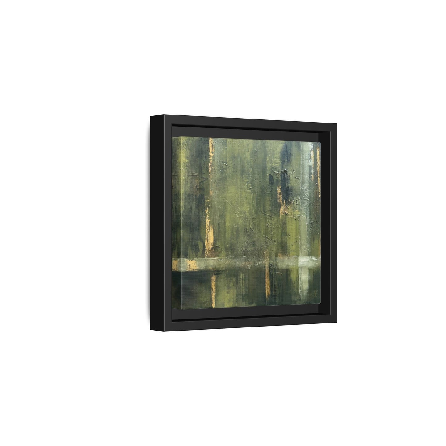 Abstract “Olive Green” Matte Canvas Framed Wall Art by AllessyArt