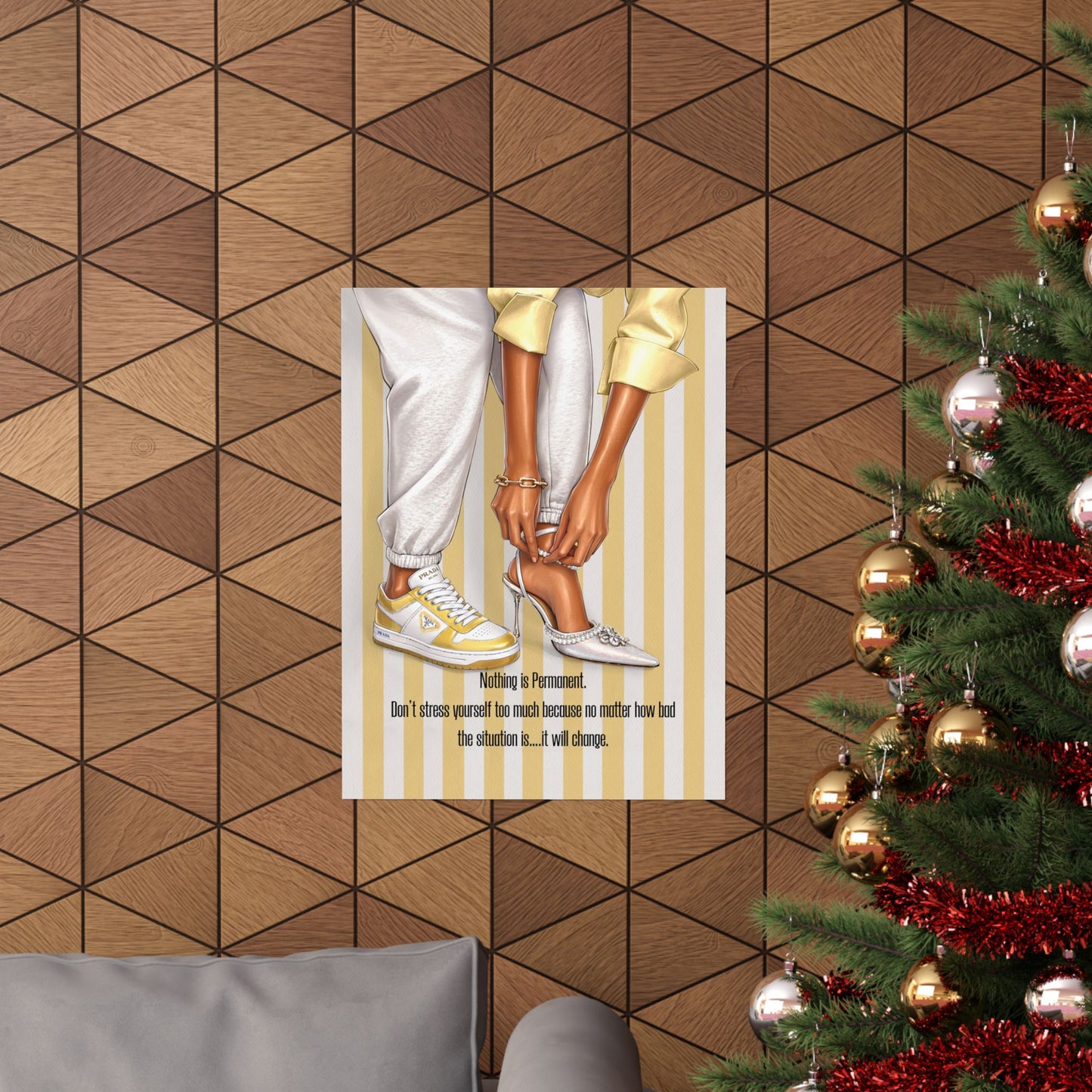 Motivational Fashion Poster — "Nothing Is Permanent" Matte Vertical Art