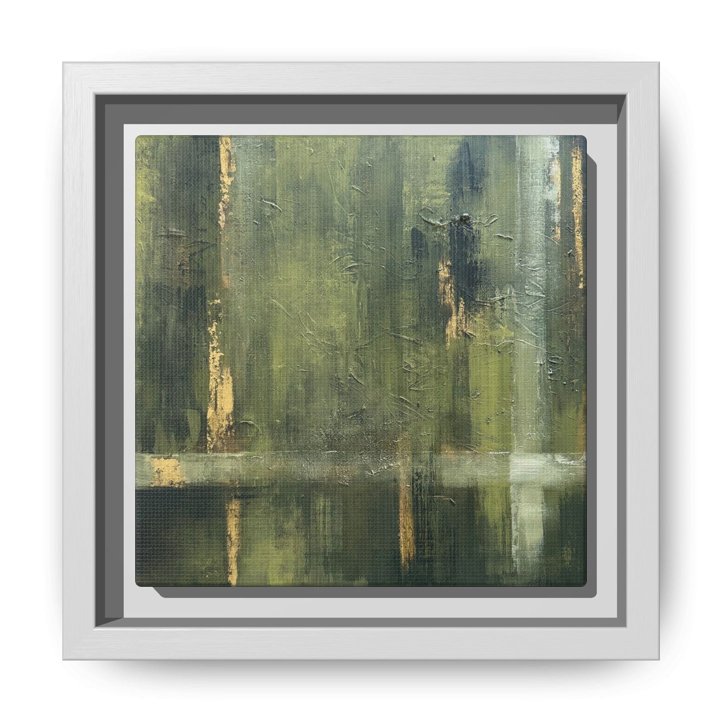 Abstract “Olive Green” Matte Canvas Framed Wall Art by AllessyArt