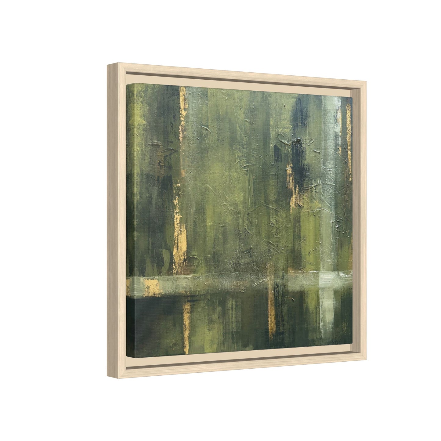 Abstract “Olive Green” Matte Canvas Framed Wall Art by AllessyArt