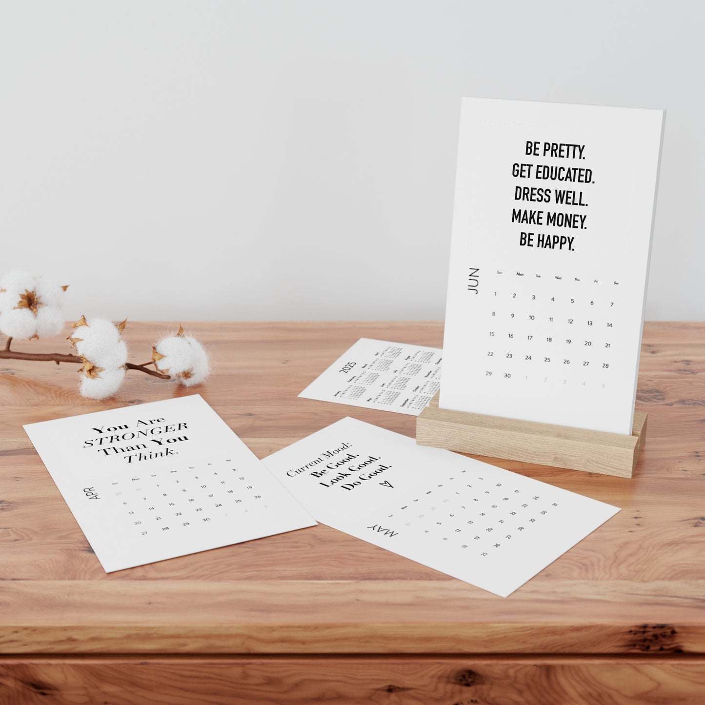 Vertical Desk Calendar 2026 — Inspirational Quote "One Day I'm Gonna Have Everything I Prayed For"