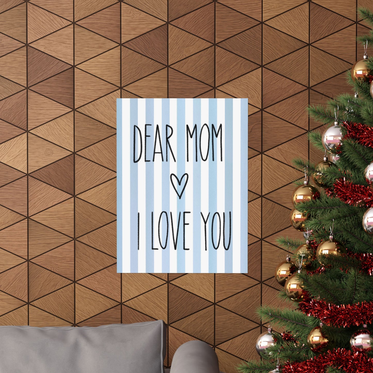 Blue Poster “Dear Mom I Love You” - Woman Poster Wall Art - Mom Lovely Posters