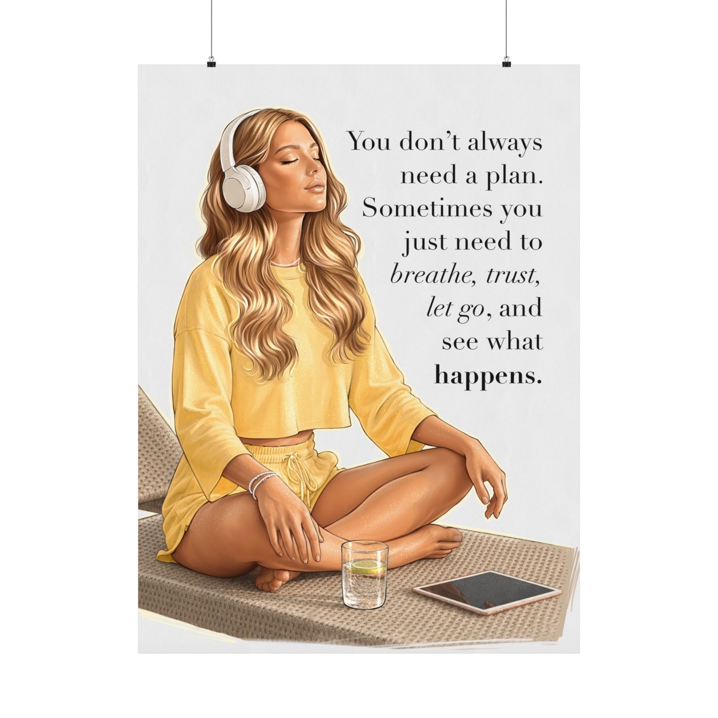 Inspirational Meditation Poster — "You don't always need a plan" Matte Wall Art
