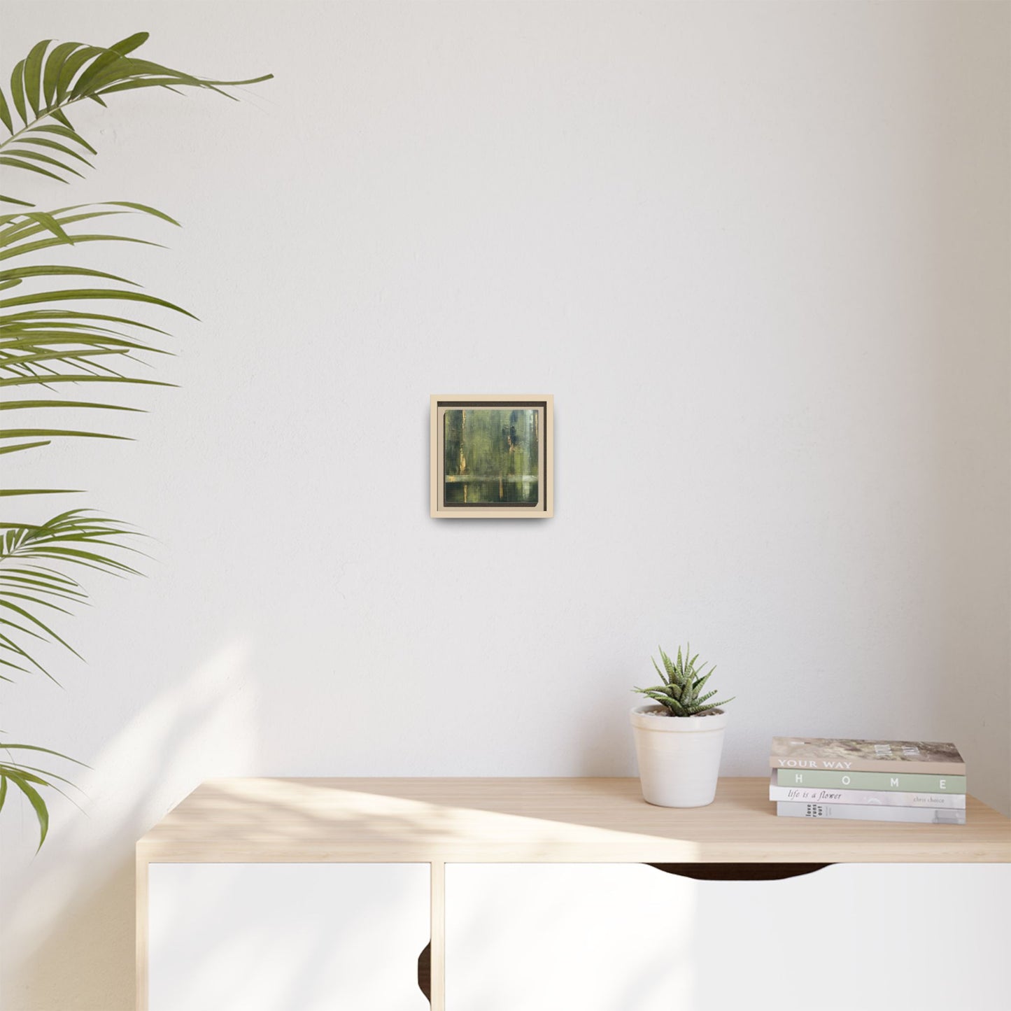 Abstract “Olive Green” Matte Canvas Framed Wall Art by AllessyArt