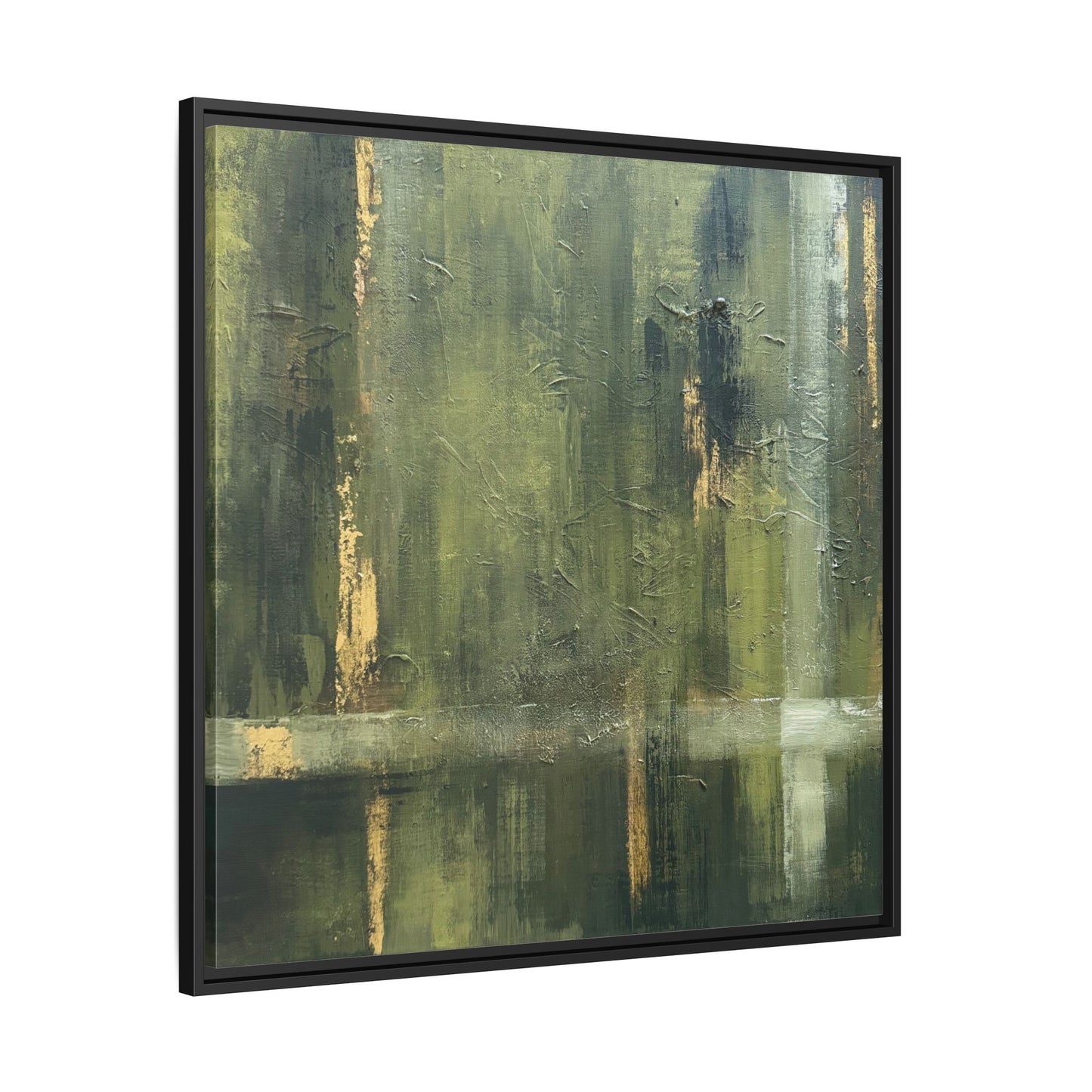 Abstract “Olive Green” Matte Canvas Framed Wall Art by AllessyArt