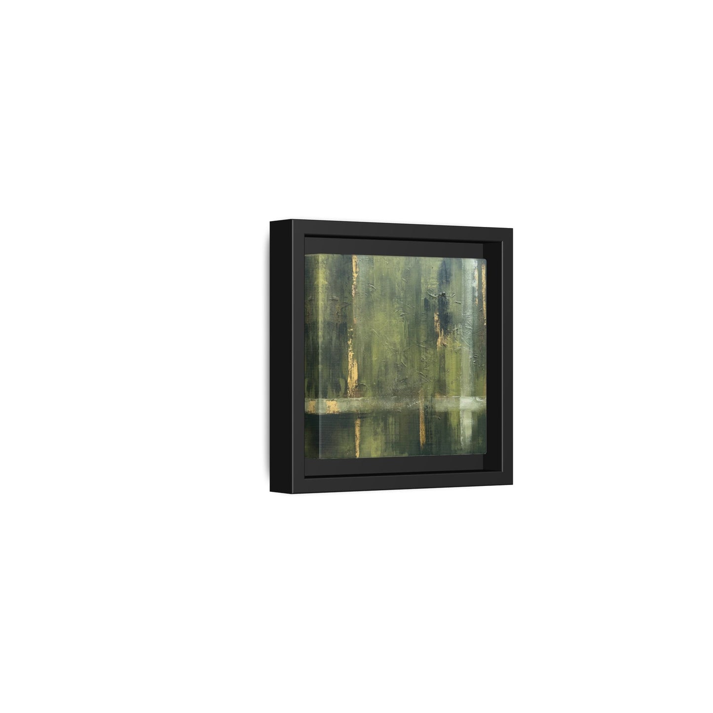 Abstract “Olive Green” Matte Canvas Framed Wall Art by AllessyArt