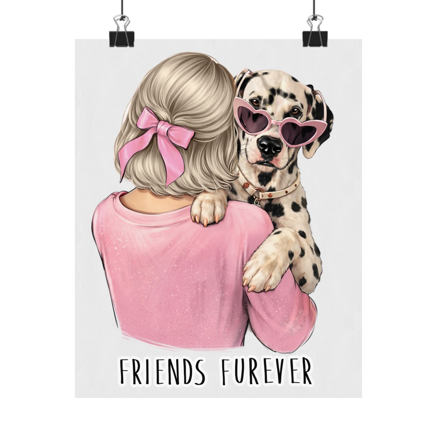 Friends Furever Pink Poster Custom Pet Art - Woman Poster Wall Art - Dog Mom