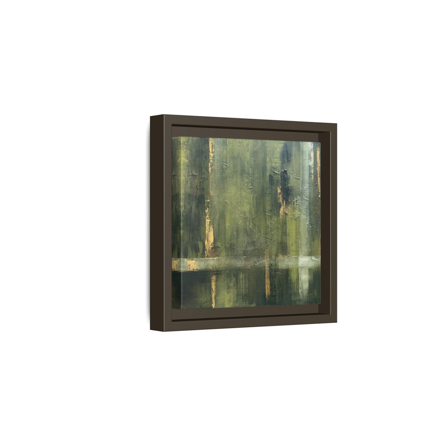 Abstract “Olive Green” Matte Canvas Framed Wall Art by AllessyArt
