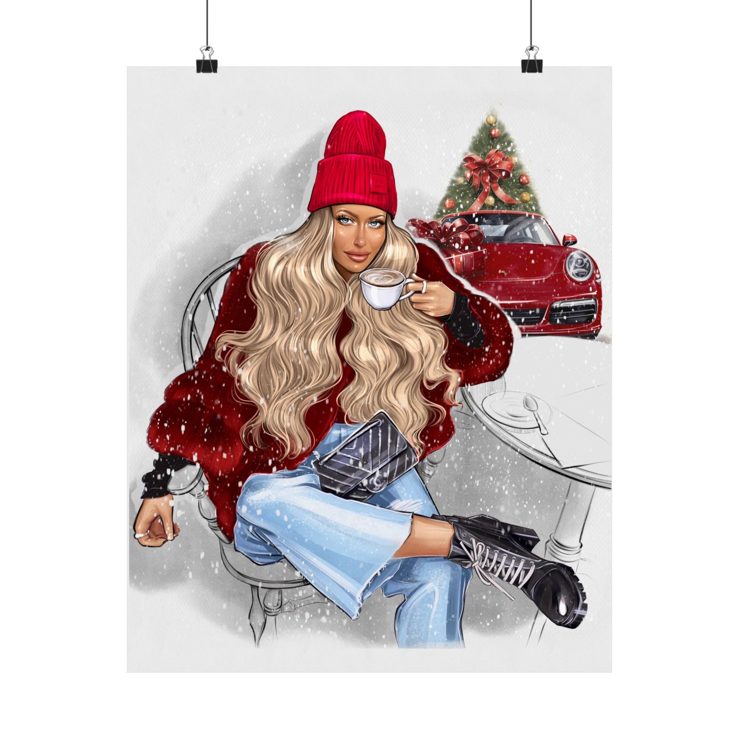 Poster - Christmas Girl, Coffee Lover, Dreams Come True