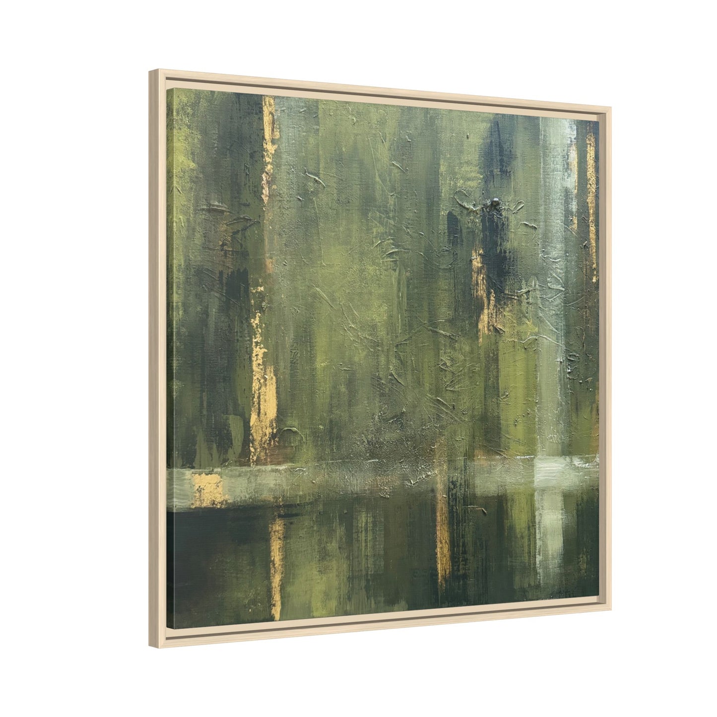 Abstract “Olive Green” Matte Canvas Framed Wall Art by AllessyArt