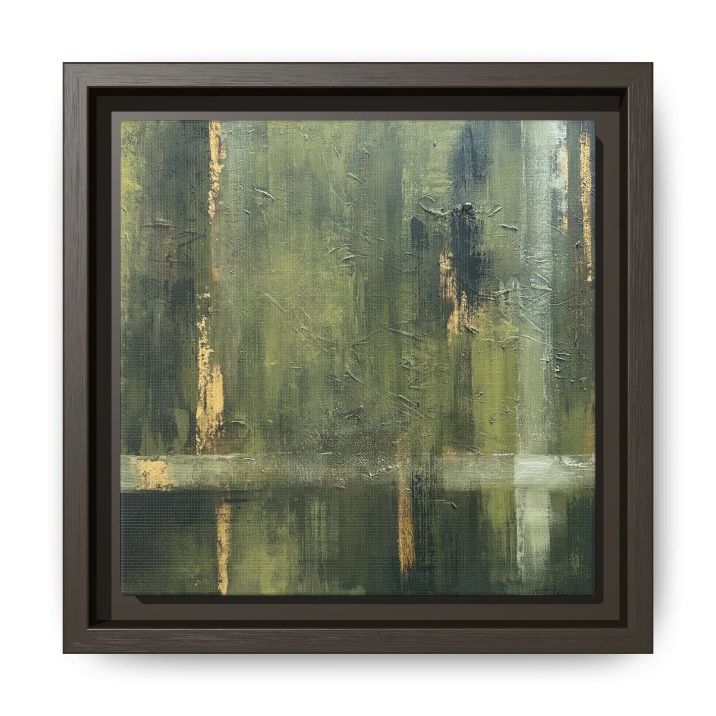 Abstract “Olive Green” Matte Canvas Framed Wall Art by AllessyArt