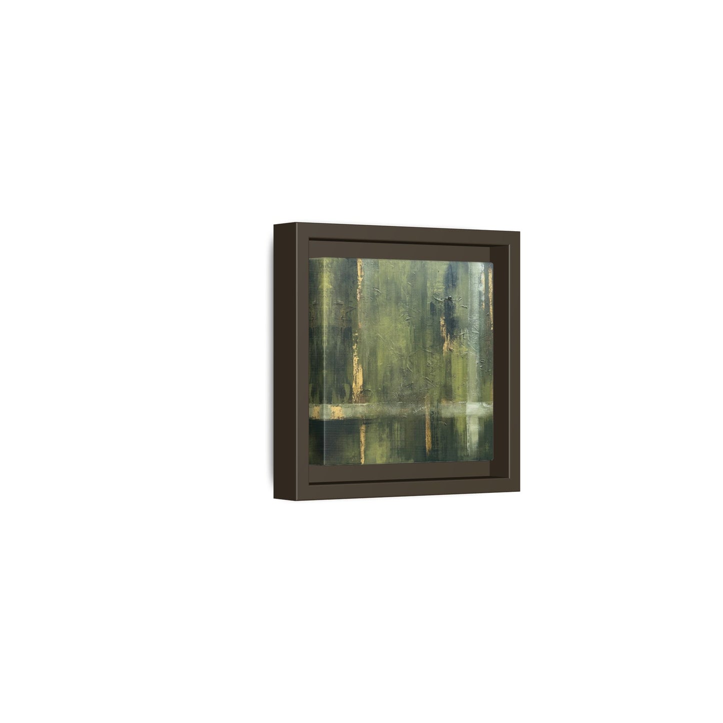 Abstract “Olive Green” Matte Canvas Framed Wall Art by AllessyArt