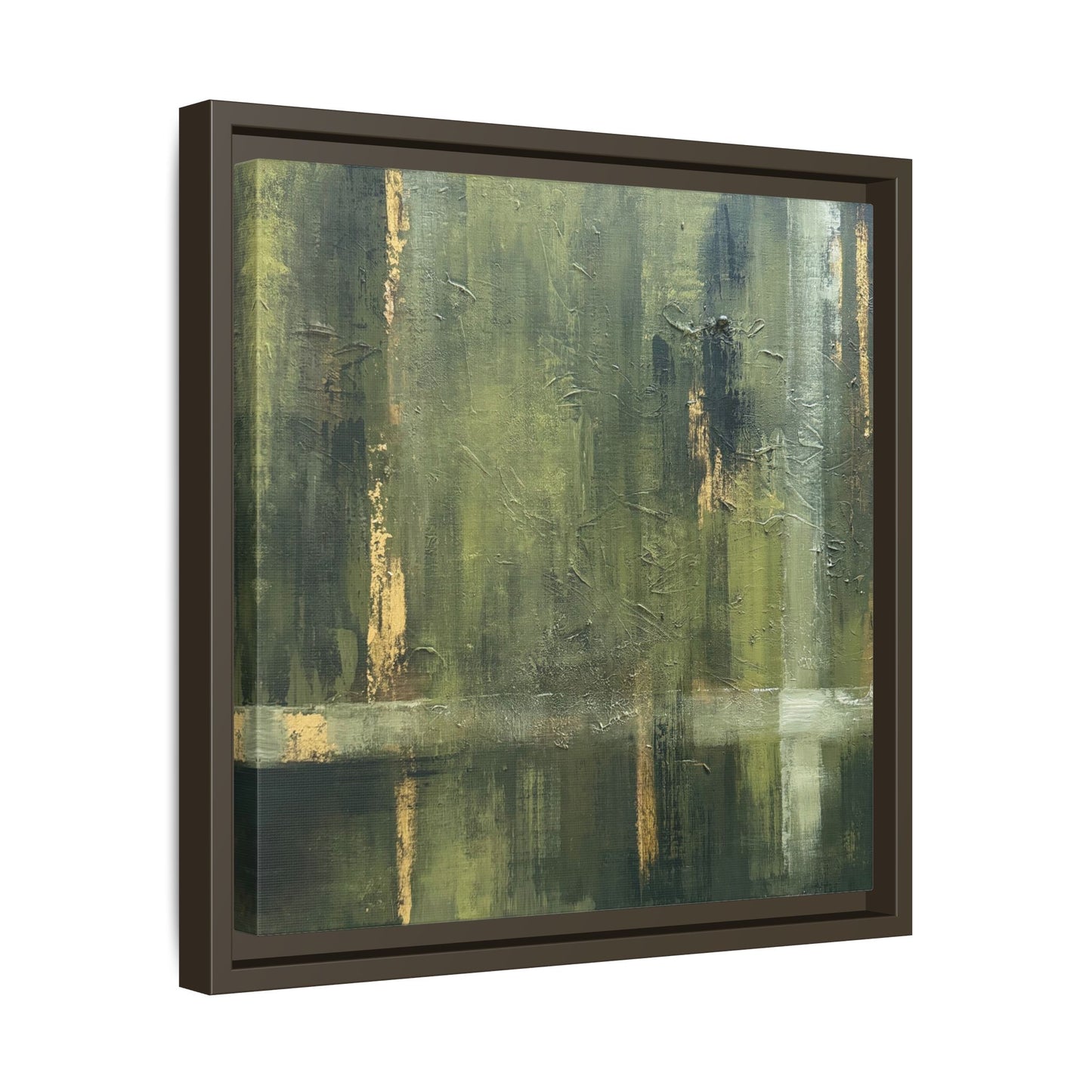 Abstract “Olive Green” Matte Canvas Framed Wall Art by AllessyArt