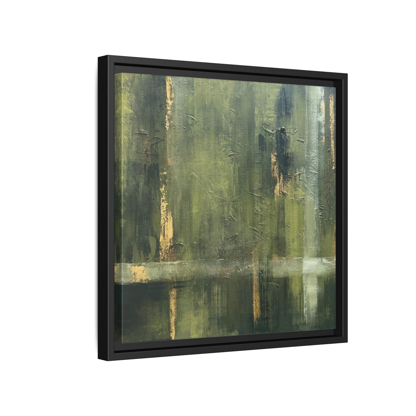 Abstract “Olive Green” Matte Canvas Framed Wall Art by AllessyArt