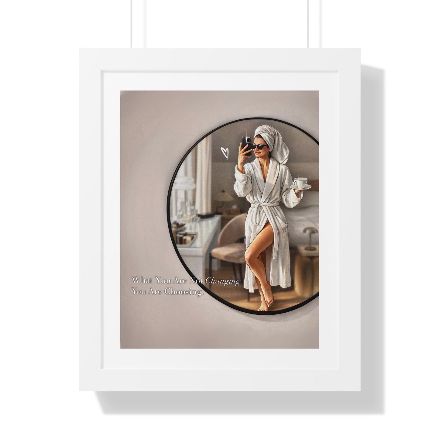 Framed Poster — Chic Self-Care Mirror Print ("When You Know You Deserve It, You Are Allowed")