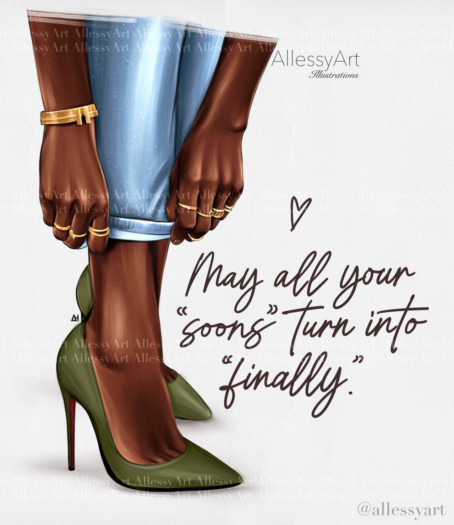 Rolled Poster. May All Your Soons Turn Into Finally - Green