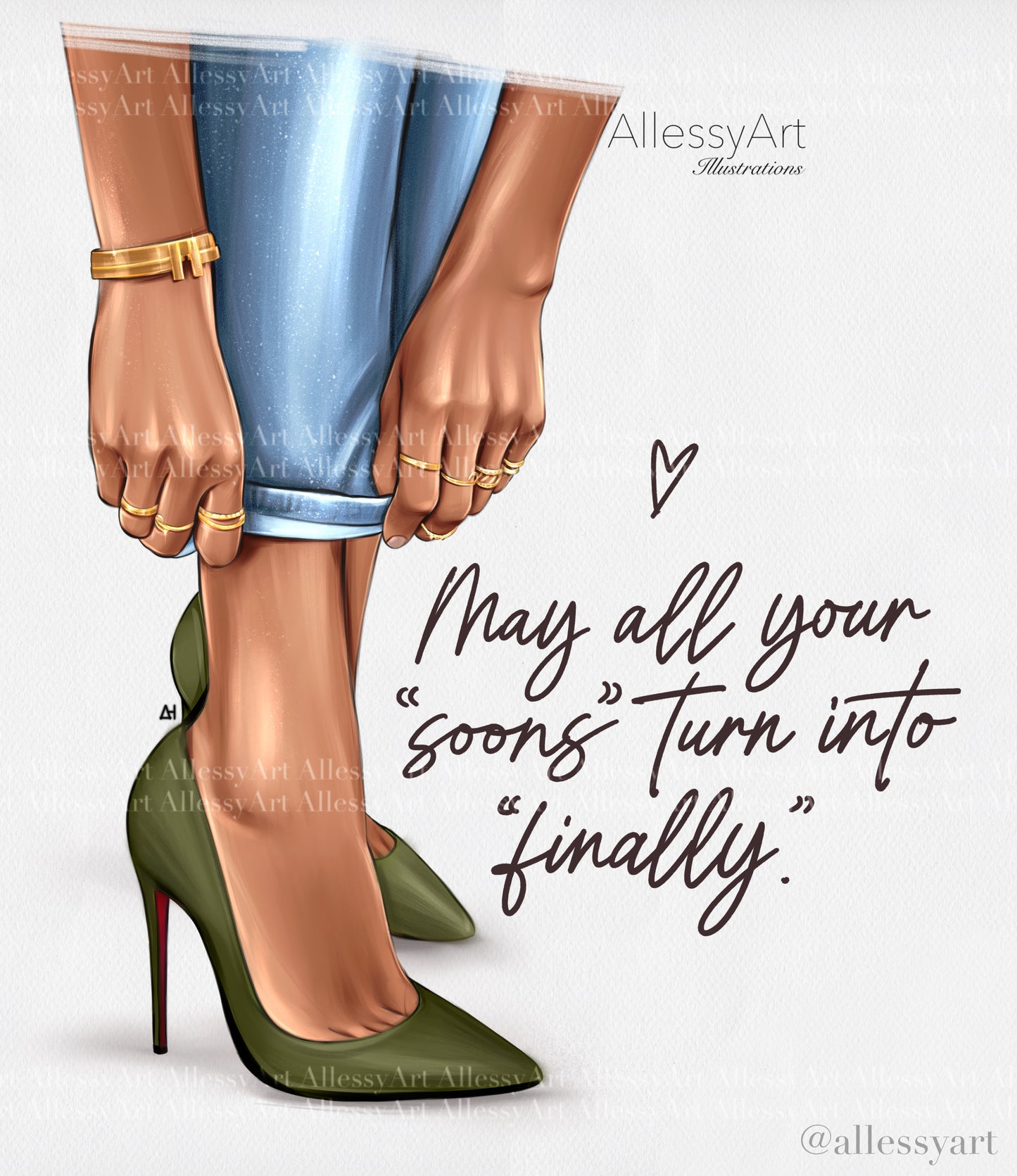 Rolled Poster. May All Your Soons Turn Into Finally - Green