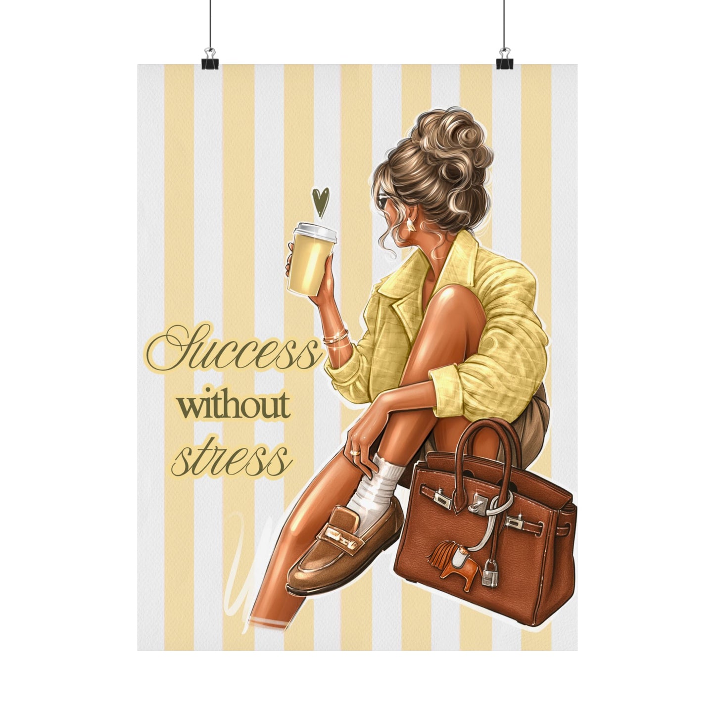 Matte Vertical Poster - "Success Without Stress" Fashion Wall Art