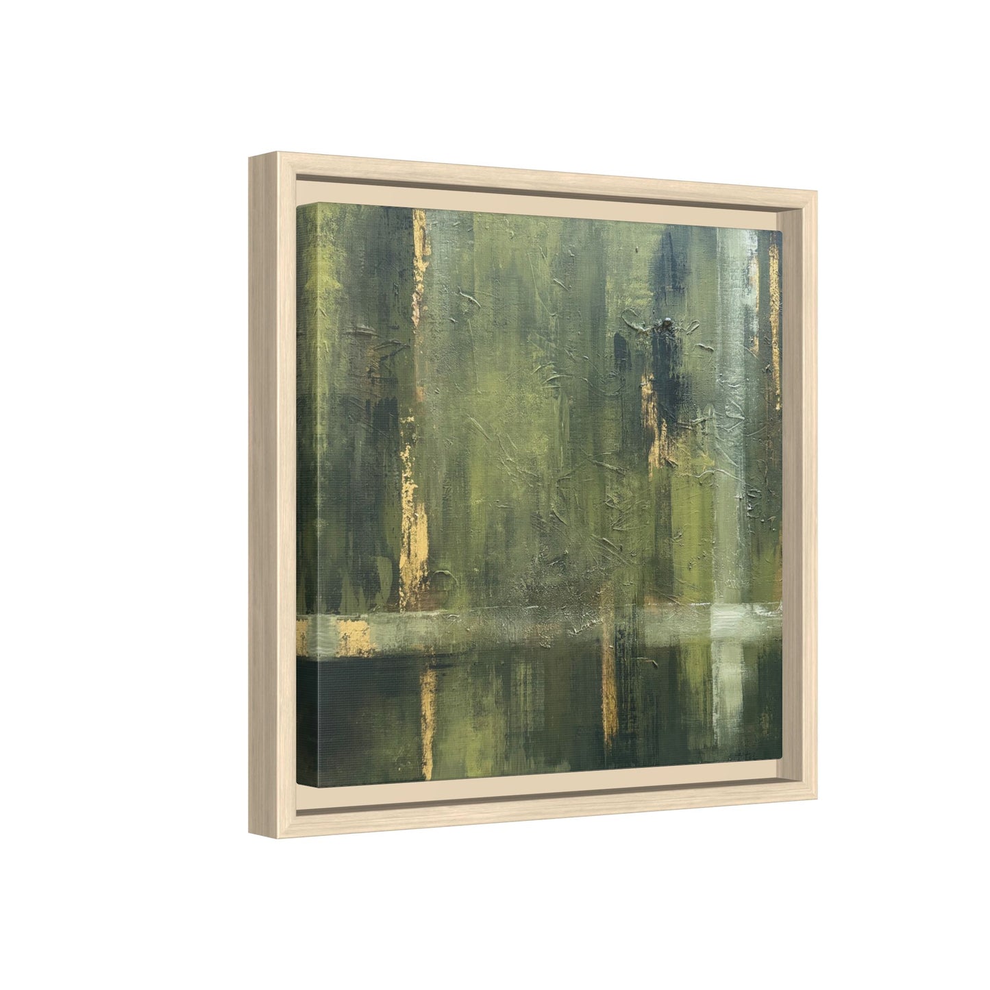 Abstract “Olive Green” Matte Canvas Framed Wall Art by AllessyArt