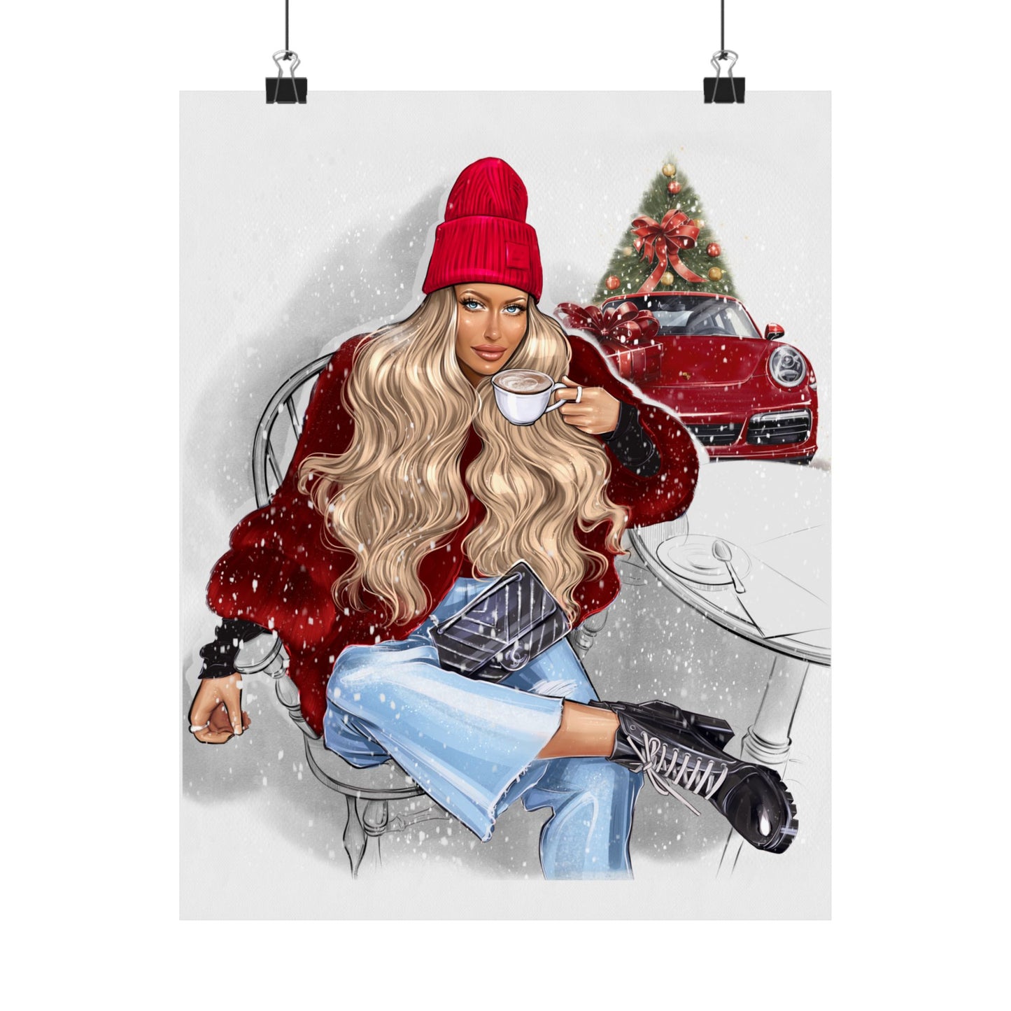 Poster - Christmas Girl, Coffee Lover, Dreams Come True