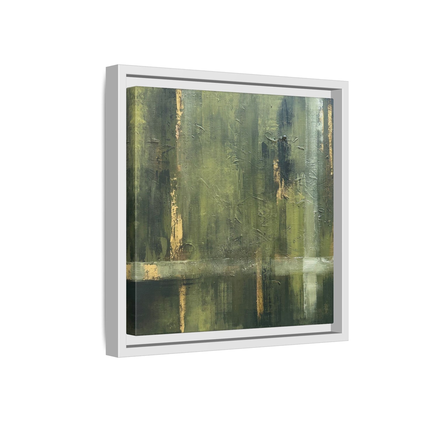 Abstract “Olive Green” Matte Canvas Framed Wall Art by AllessyArt