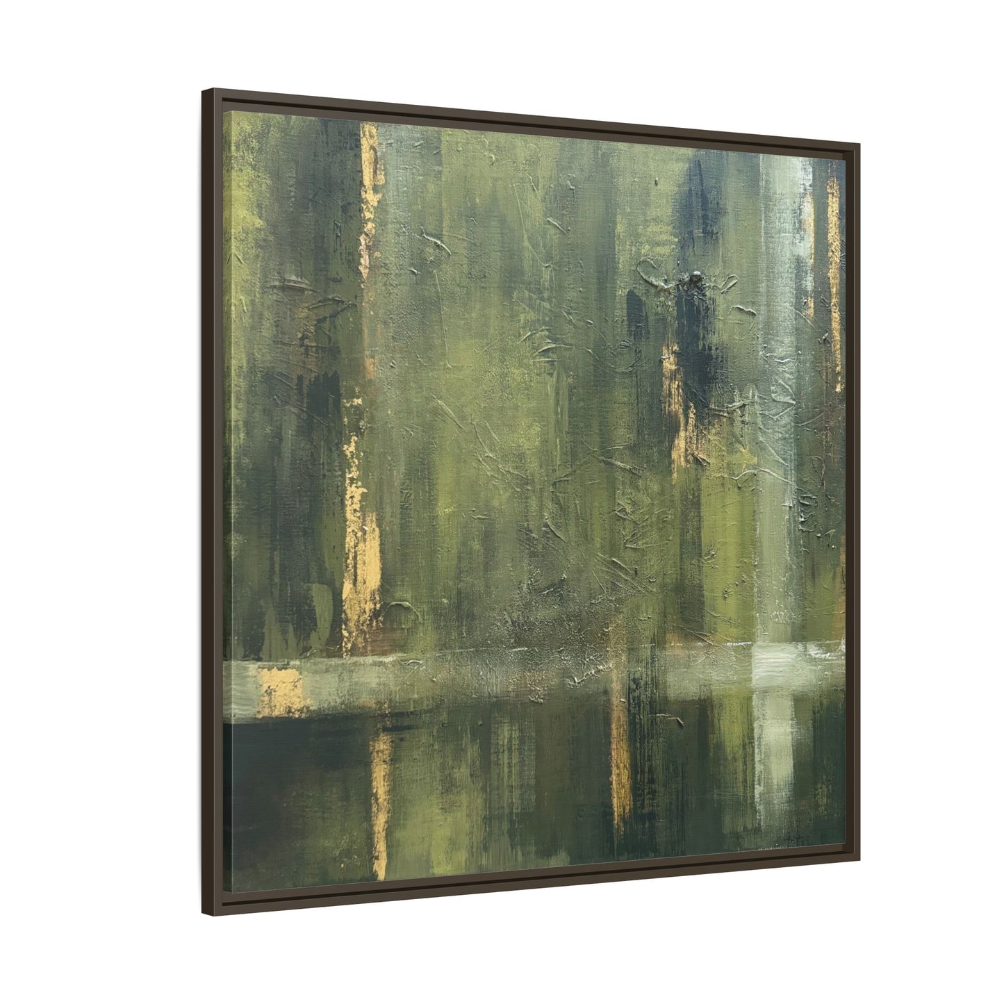 Abstract “Olive Green” Matte Canvas Framed Wall Art by AllessyArt