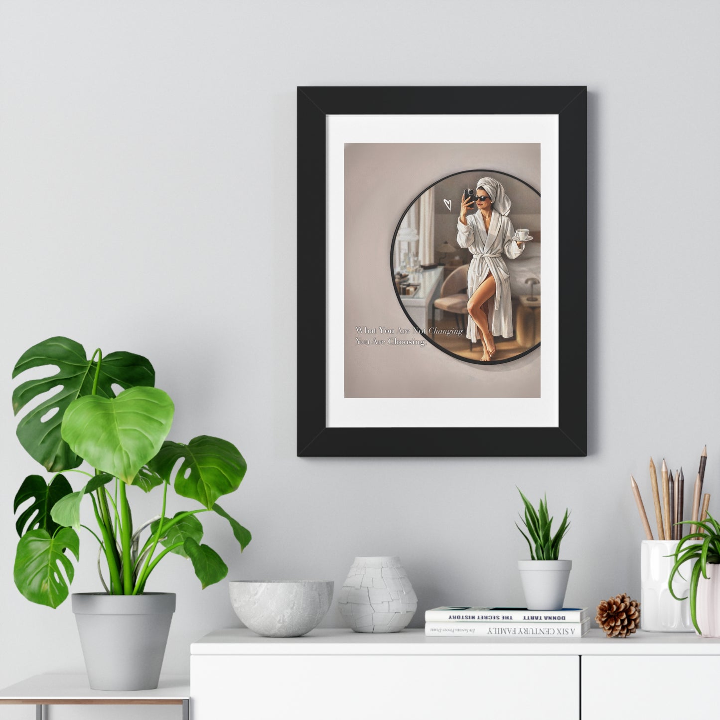 Framed Poster — Chic Self-Care Mirror Print ("When You Know You Deserve It, You Are Allowed")