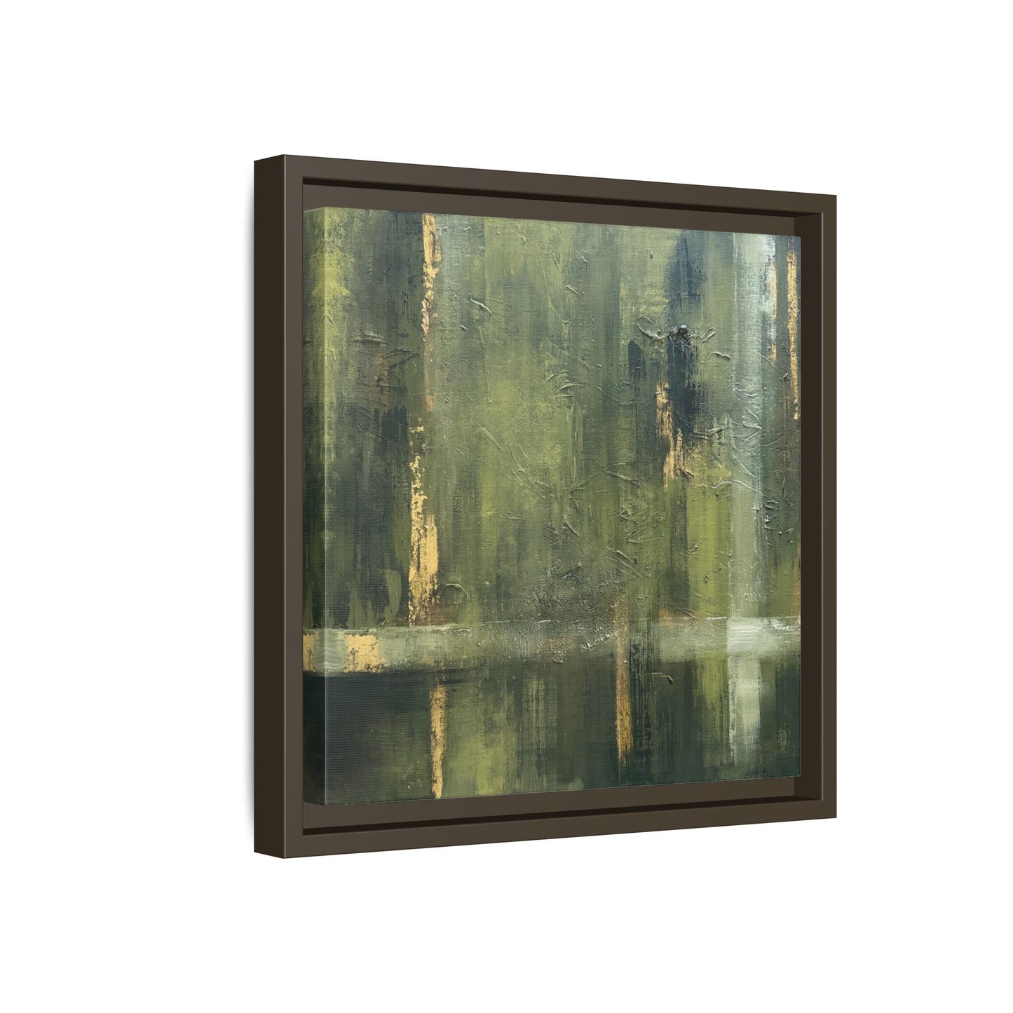 Abstract “Olive Green” Matte Canvas Framed Wall Art by AllessyArt