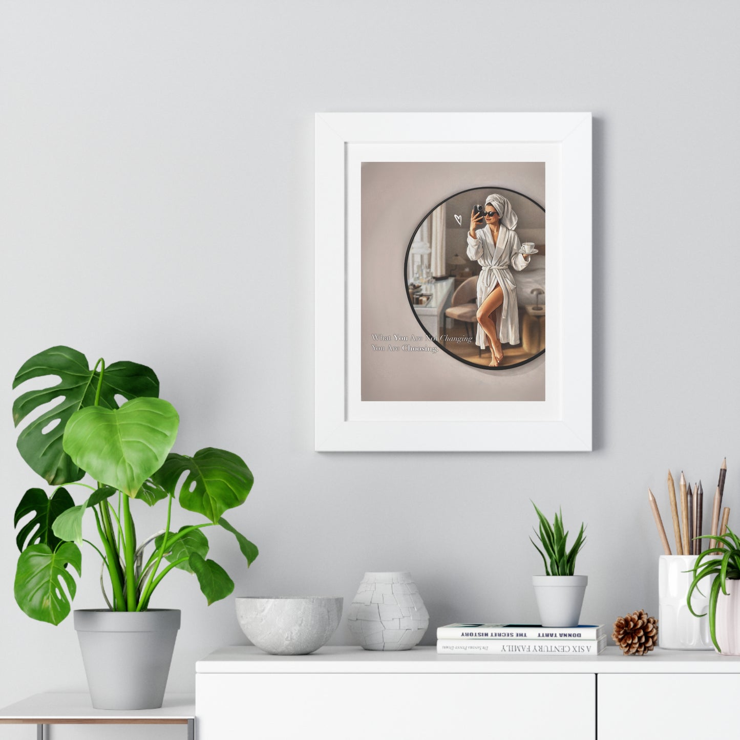 Framed Poster — Chic Self-Care Mirror Print ("When You Know You Deserve It, You Are Allowed")