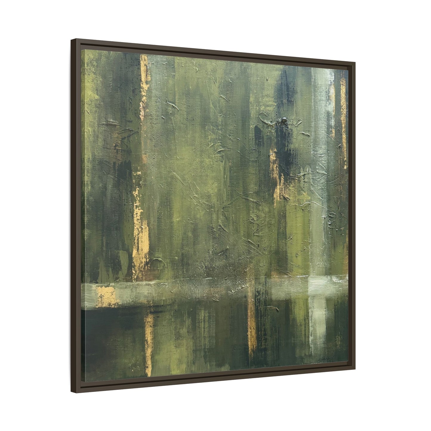 Abstract “Olive Green” Matte Canvas Framed Wall Art by AllessyArt