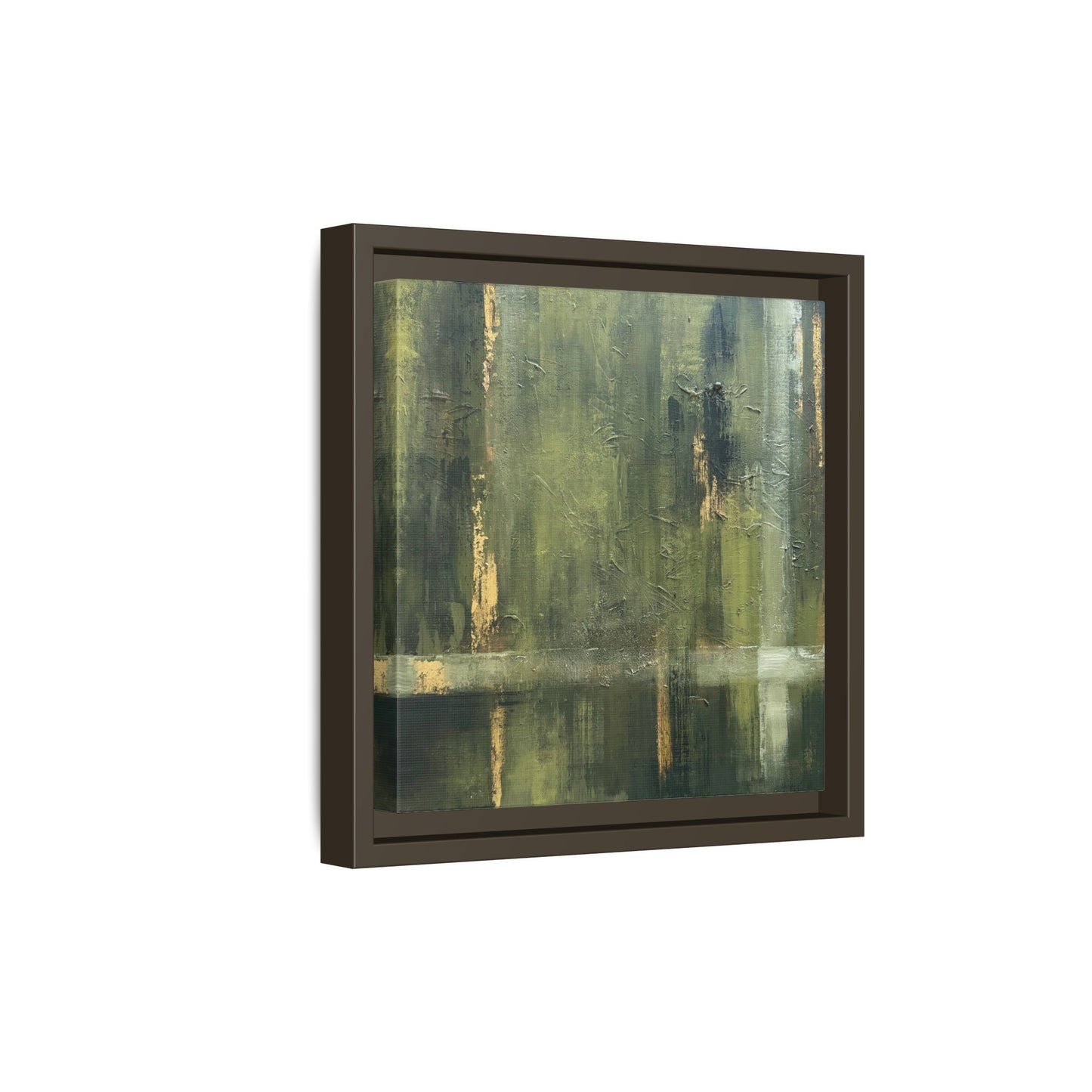 Abstract “Olive Green” Matte Canvas Framed Wall Art by AllessyArt