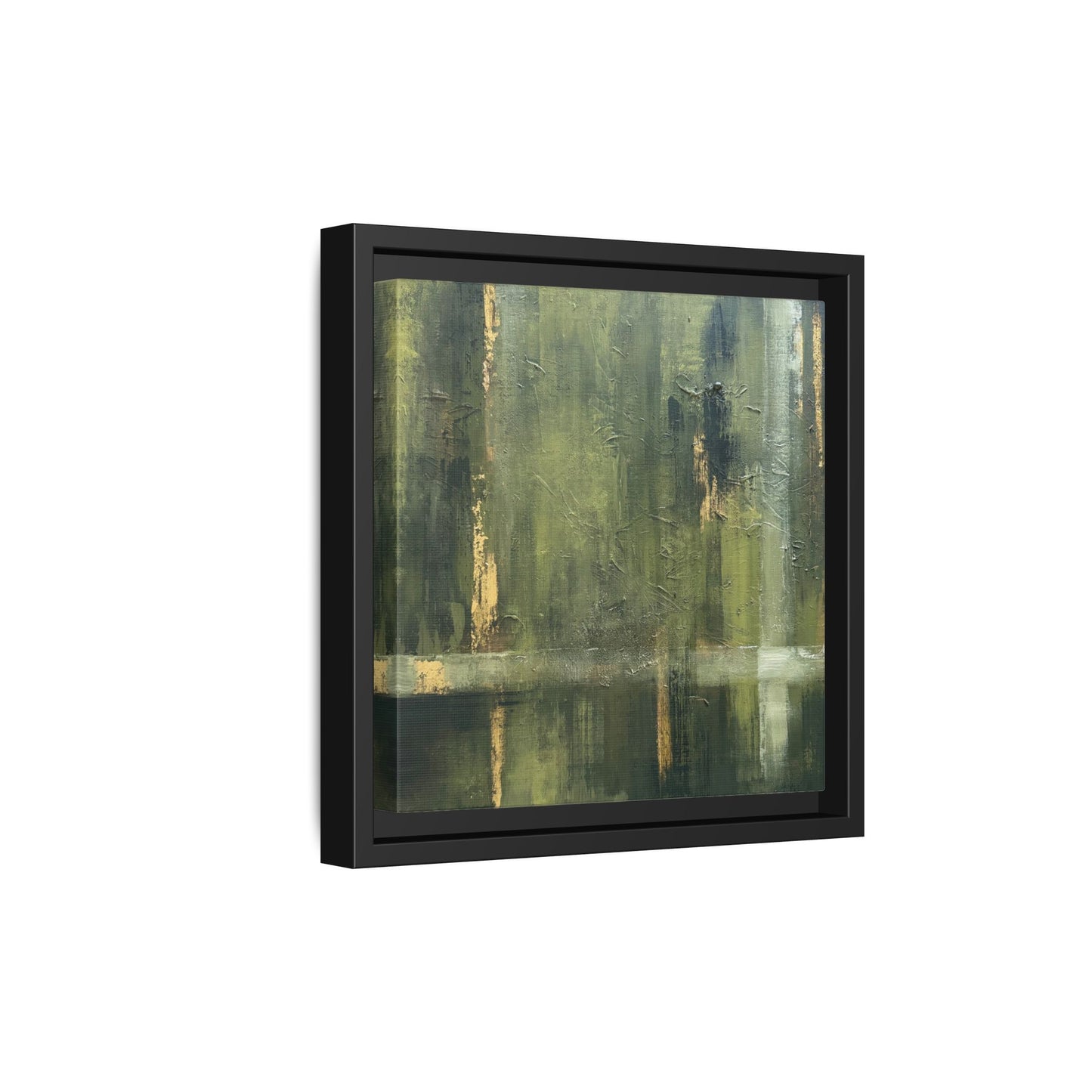 Abstract “Olive Green” Matte Canvas Framed Wall Art by AllessyArt