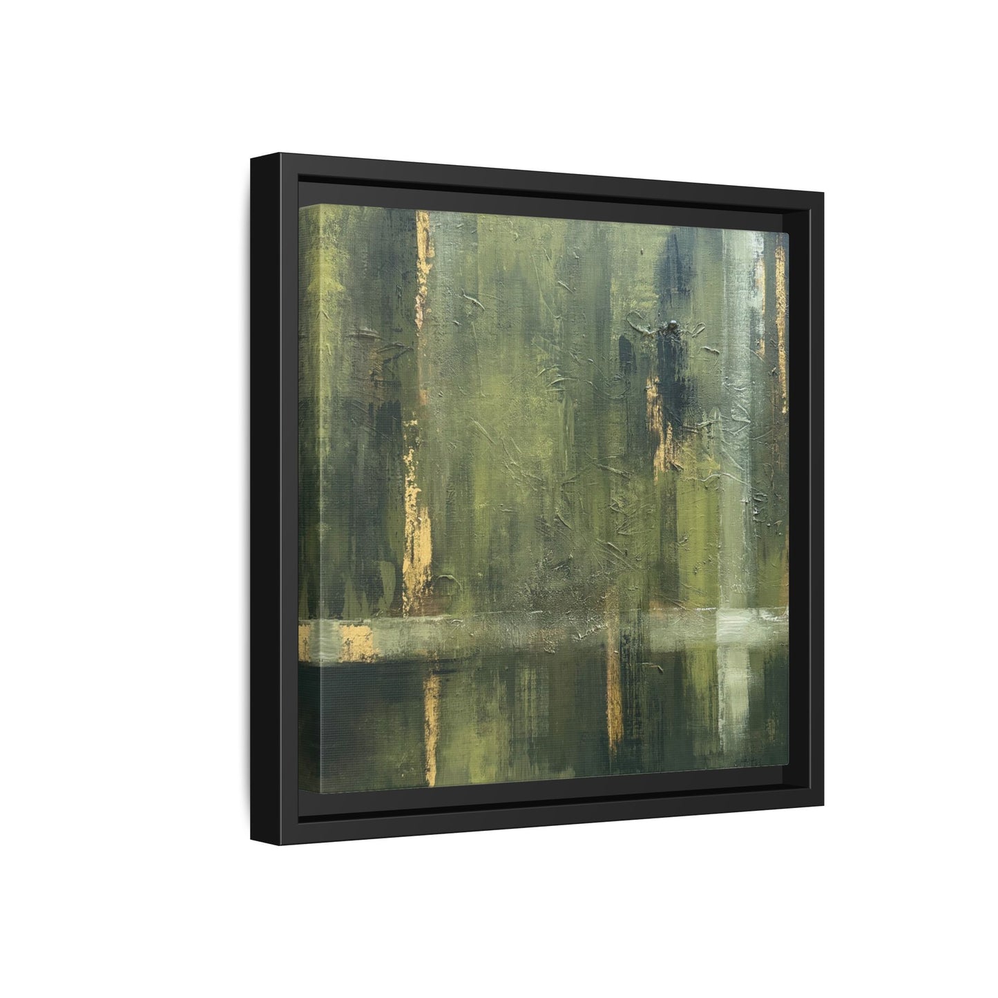 Abstract “Olive Green” Matte Canvas Framed Wall Art by AllessyArt