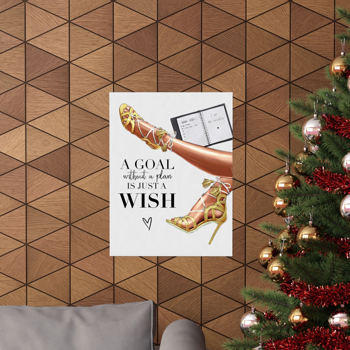Motivational Fashion Poster — “A Goal Without a Plan Is Just a Wish” Matte Vertical Art