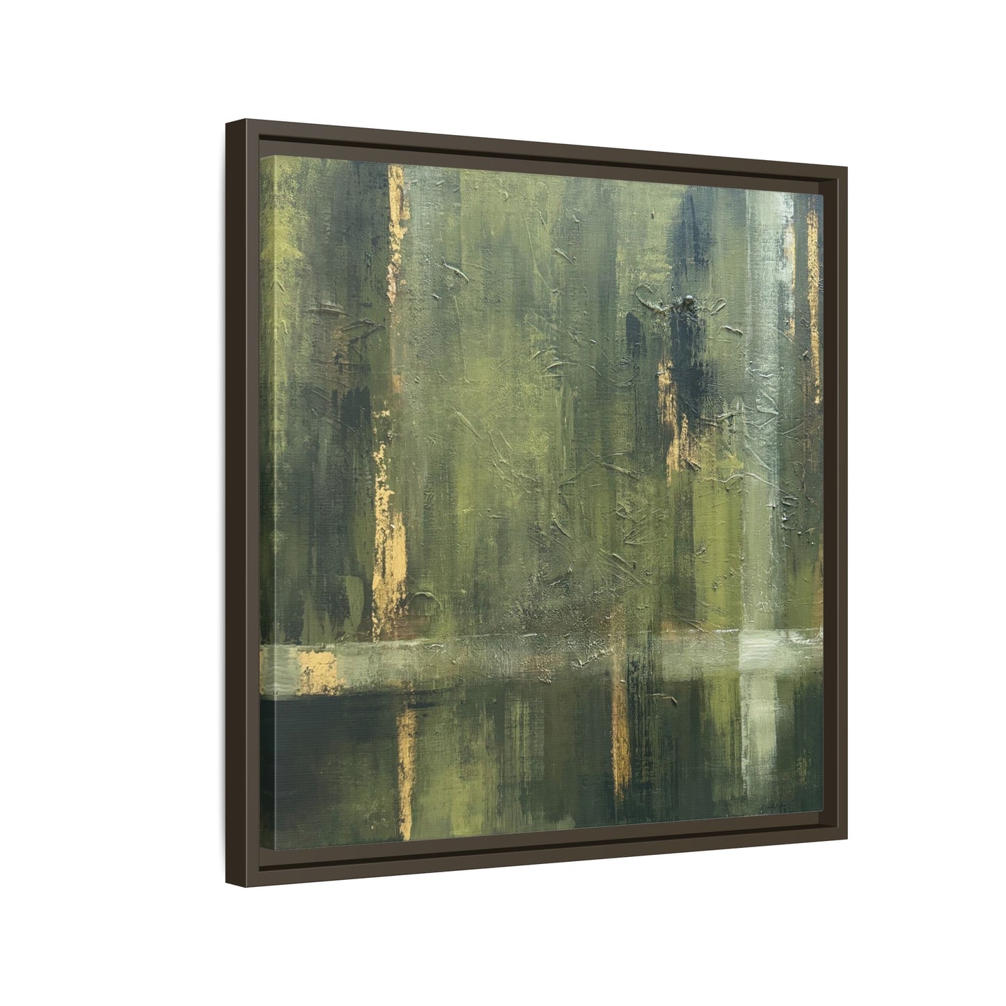Abstract “Olive Green” Matte Canvas Framed Wall Art by AllessyArt