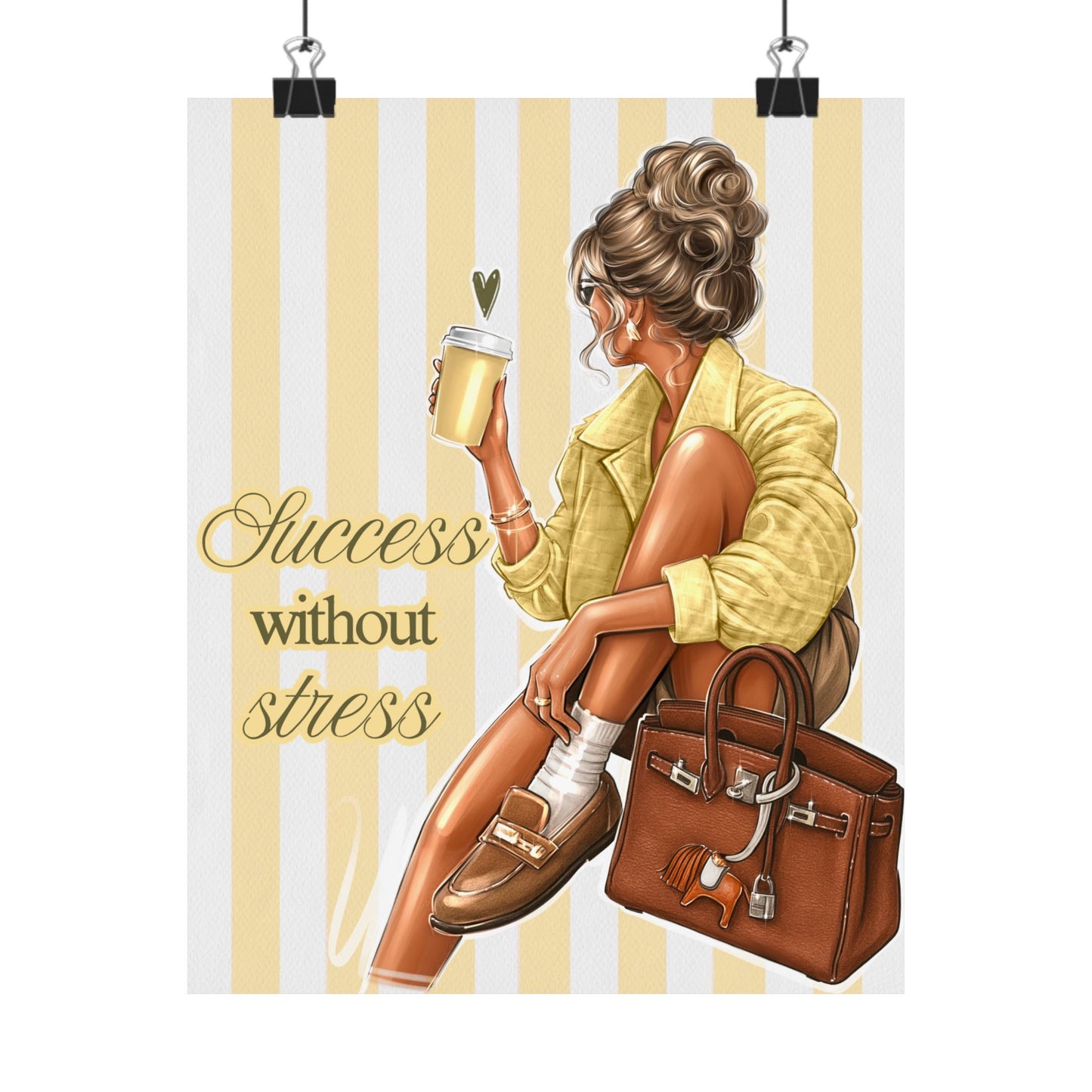 Matte Vertical Poster - "Success Without Stress" Fashion Wall Art