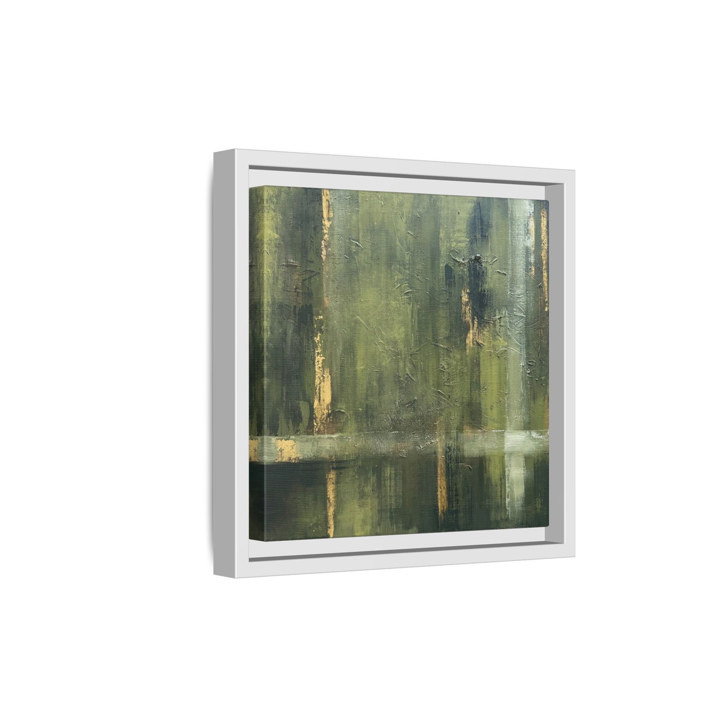 Abstract “Olive Green” Matte Canvas Framed Wall Art by AllessyArt