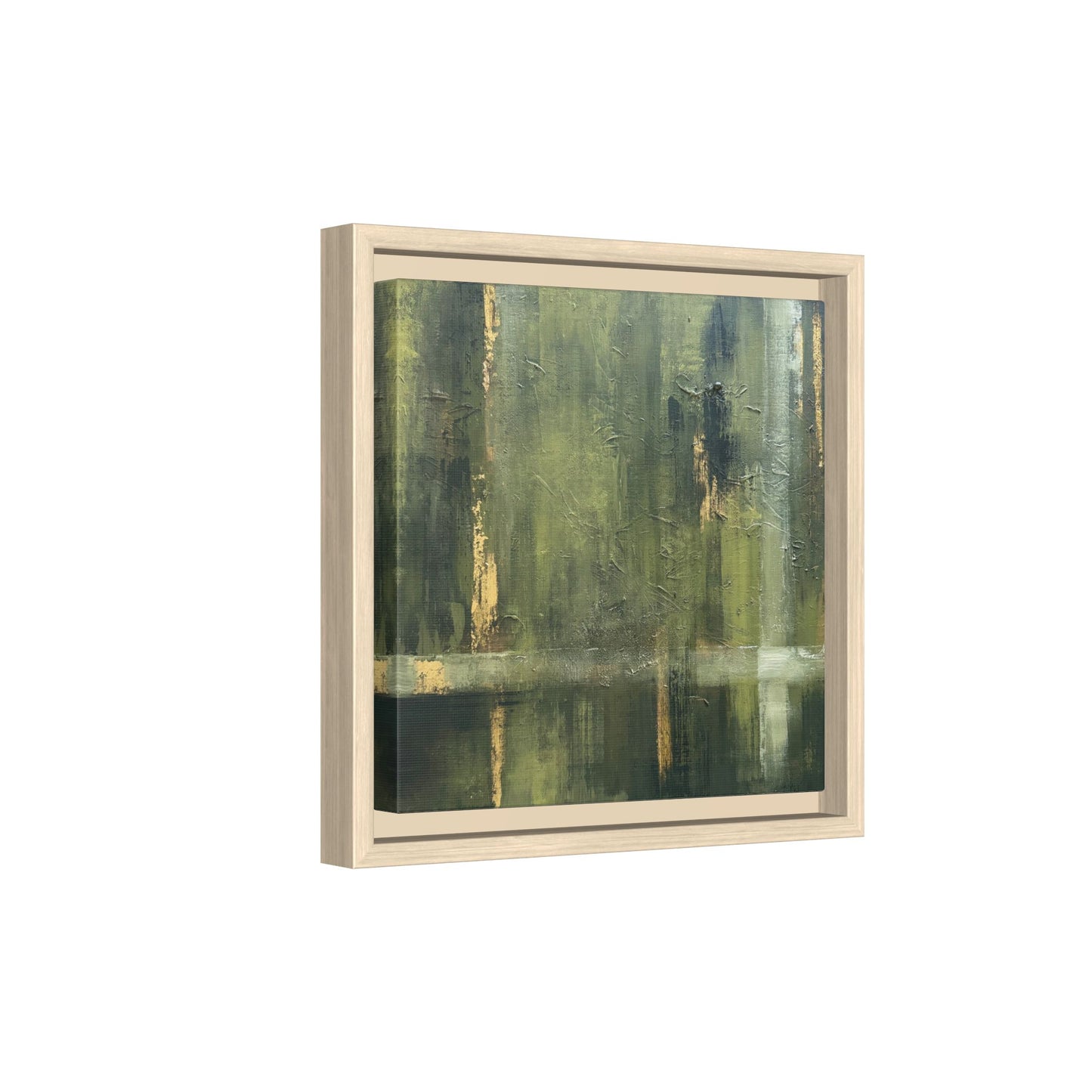Abstract “Olive Green” Matte Canvas Framed Wall Art by AllessyArt